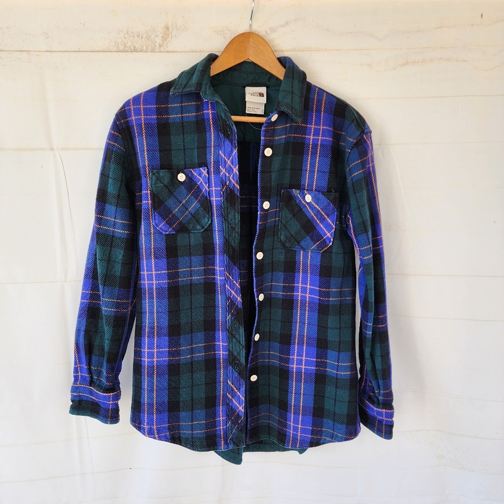 The North Face Blue and Black Plaid Shirt Shacket